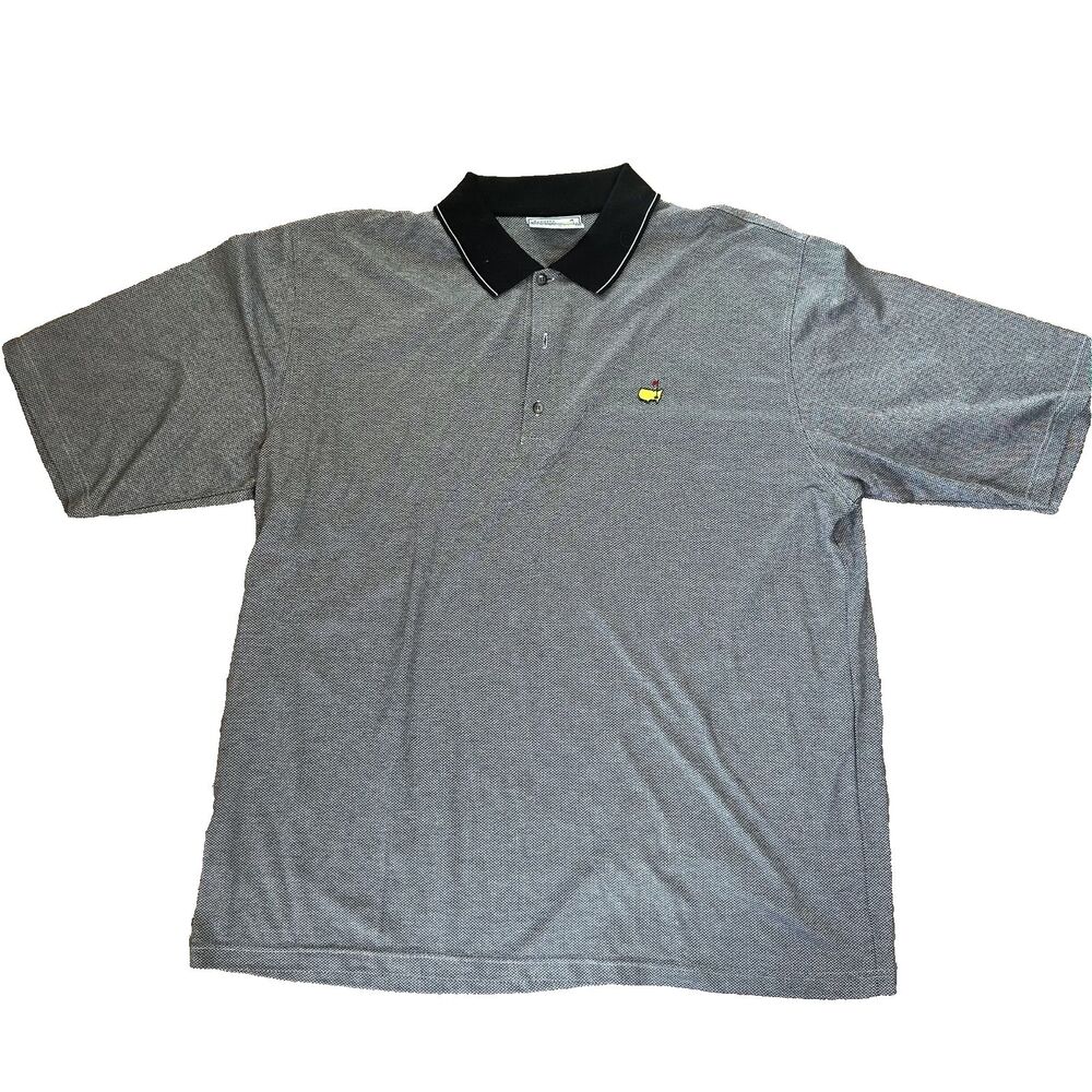Vtg Augusta National Golf Club Polo Shirt Sz XXL Black Chevron Masters Classic